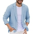 thumbnail image 2 of Kakii Men's Casual Linen Blazer Lightweight Regular Fit Sport Coat Two Button Suit Jacket, 2 of 8