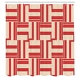 thumbnail image 2 of Ambesonne Simplistic Shower Curtain, Abstract Lines Retro Art, 69"Wx84"L, Scarlet and Pale Peach, 2 of 4