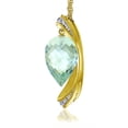thumbnail image 2 of Galaxy Gold 14K Solid Gold 11.6 Carat Natural Diamond & Blue Topaz Drop Necklace for Women - Yellow Gold Fine Jewelry, 2 of 3