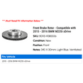 thumbnail image 2 of Front Brake Rotor - Compatible with 2015 - 2016 BMW M235i xDrive, 2 of 2