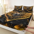 thumbnail image 3 of Feelyou Romantic Love Heart Queen Sheet Sets, Angel Wings Bed Set, 4 Pieces, 3 of 7