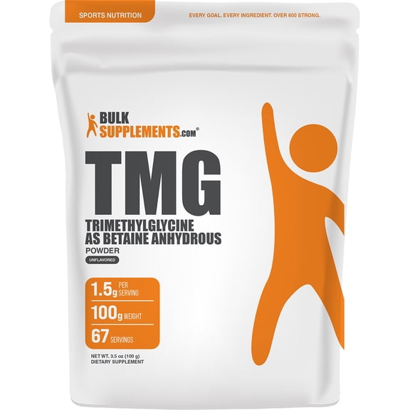 BulkSupplements Trimethylglycine Powder - as Betaine Anhydrous, 100 Grams (3.5 oz)