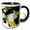 Black/White, variant on 3drose, a Ceramic Cow with a Yellow Sacrf and Green Nose with Black White, 11oz Mug
