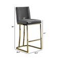 thumbnail image 2 of Chaises de Comptoir en Velours, Velours Gris Foncé et Chrome Doré (Ensemble de 2), 2 of 3