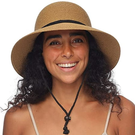 FURTALK Womens Wide Brim Sun Hat with Wind Lanyard UPF Summer Straw Sun Hats for Women | Walmart (US)