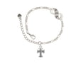 thumbnail image 2 of Delight Jewelry Silvertone Scroll Cross with Antiqued Decoration Silver-tone Paw Infinity Link Chain Bracelet, 6"+2" Extender, 2 of 3