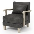 thumbnail image 2 of Furniture of America Ciela Faux Leather Cushioned Accent Chair in Dark Gray, 2 of 6
