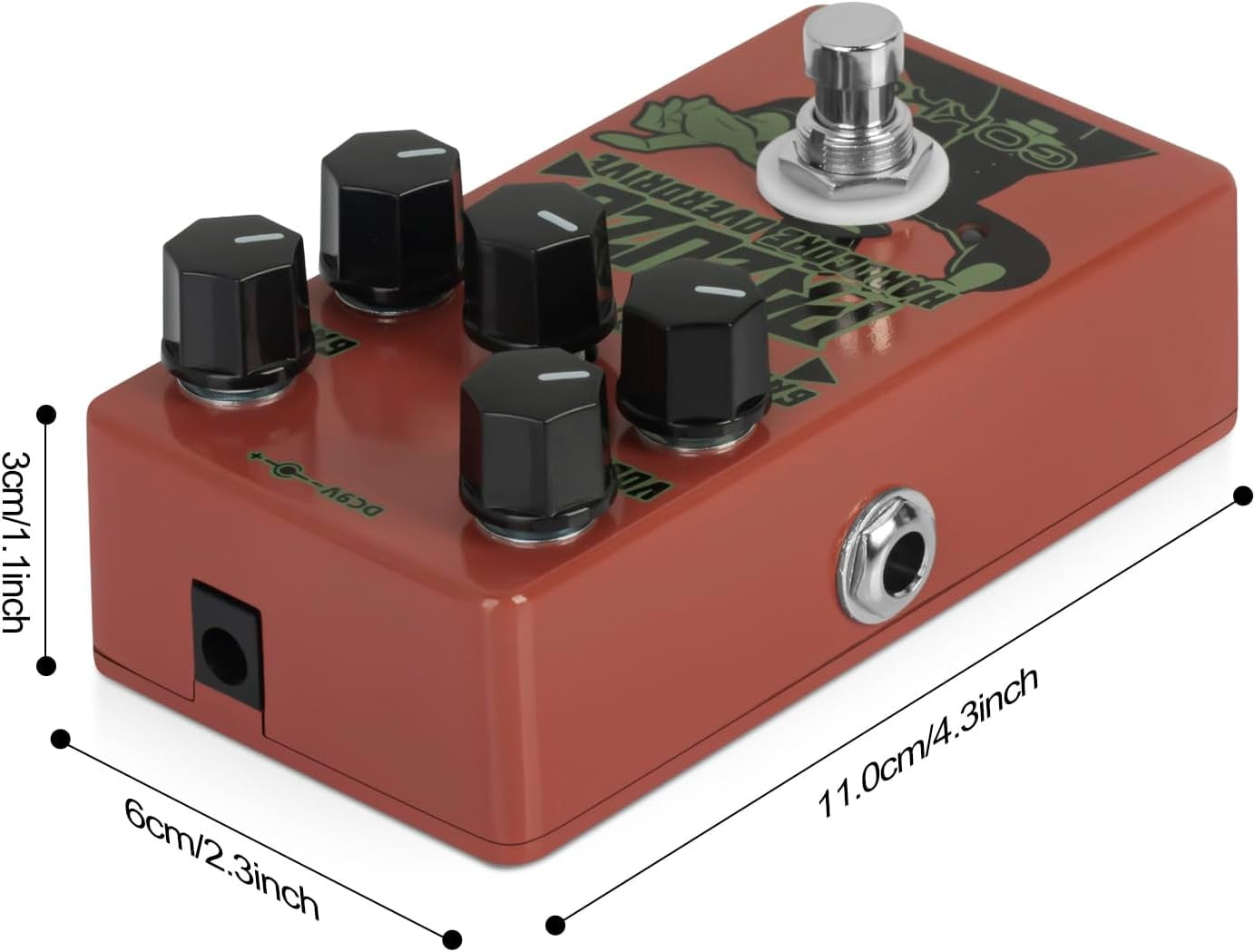 GOKKO PAZUZU OVERDRIVE GK-62 - Multi-Tone Overdrive Pedal with Noise Gate, 6 Classic Overdrive Modes, Adjustable Attack & Tone Controls - Perfect for Guitarists Seeking Versatile Overdrive Tones