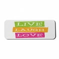thumbnail image 1 of Live Laugh Love Computer Mouse Pad, Lifestyle Message in Vibrant Tones Joyful Life Philosophy Wise Words Design, Rectangle Non-Slip Rubber Mousepad Large, 31" x 12", Multicolor, by Ambesonne, 1 of 2