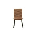 thumbnail image 3 of Acme Furniture Millertton Side Chair (Set-2), Vintage Chocolate Top Grain Leather & Antique Black 17"L x 24"W x 33"H Dining Room Furniture, 3 of 6