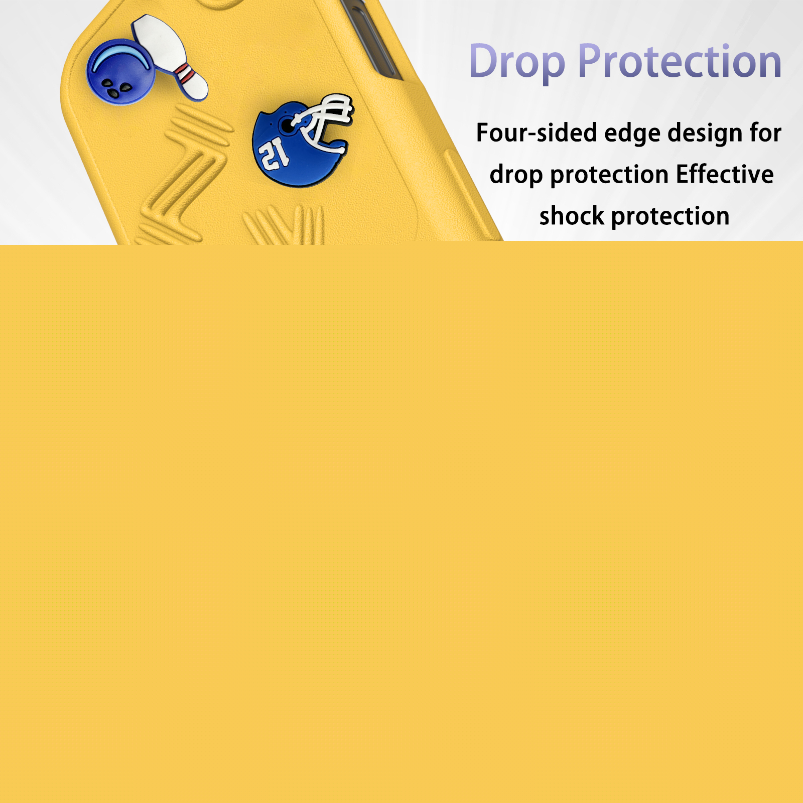 thumbnail image 2 of for iPhone 13 Cute Cartoon Case, Women Girls Boys Kids 3D Cartoon Pattern Cover Soft TPU Silicone Flexible Shockproof Anti-Scratch Protective Phone Cover for iPhone 13, Yellow, 2 of 8