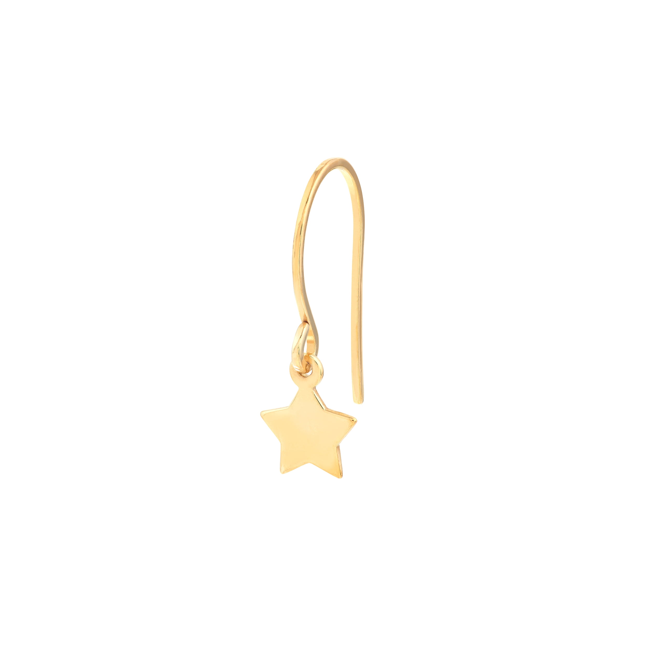 14kt Yellow Gold Women's Dangle Star Earrings with Fish Hooks 