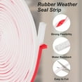 thumbnail image 3 of Rubber Weather Stripping Door Seal Strip Self-Adhesive Door Insulation Weather Strip Soundproofing D Shape Seal White 23Ft, 3 of 6