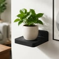 thumbnail image 4 of CSSJKYJ 4 Pack Small Floating Shelves, 5x5 Inches Wall Shelf, Rustic Wood Small Wall Mounted Shelves for Bedroom, Living Room, Kitchen, Bathroom Decor (Black), 4 of 6
