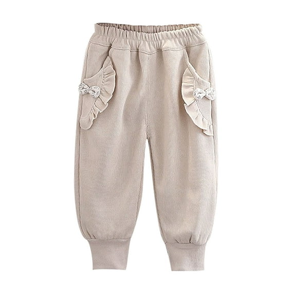 Iyufng Girls Sweatpants,Girls Activewear,Kids Girl's Jogger Pants,1-6 Years Girls' Casual Sports Versatile Mid Waist Bow Tie End Leg Pants Long Pants,Girls Athletic Pants