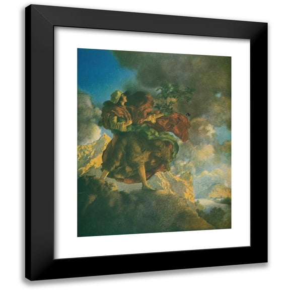 Maxfield Parrish 12x14 Black Modern Framed Museum Art Print Titled - It Will Be Sufficient to Break off a Branch and Carry it to Plant in Your Garden. (1909)