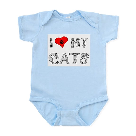 CafePress - I Love My Cats / Heart Infant Bodysuit - Baby Light Bodysuit, Size Newborn - 24 Months