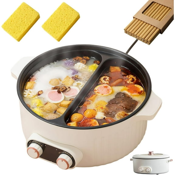 Four Grid Multifunctional Stew Pot, Multifunctional Electric Pot 4 Compartment, 6l Large Capacity Integrated Hot Pots Electric Caldron, 4-Flavor Chinese Shabu Shabu Pot for Home Party