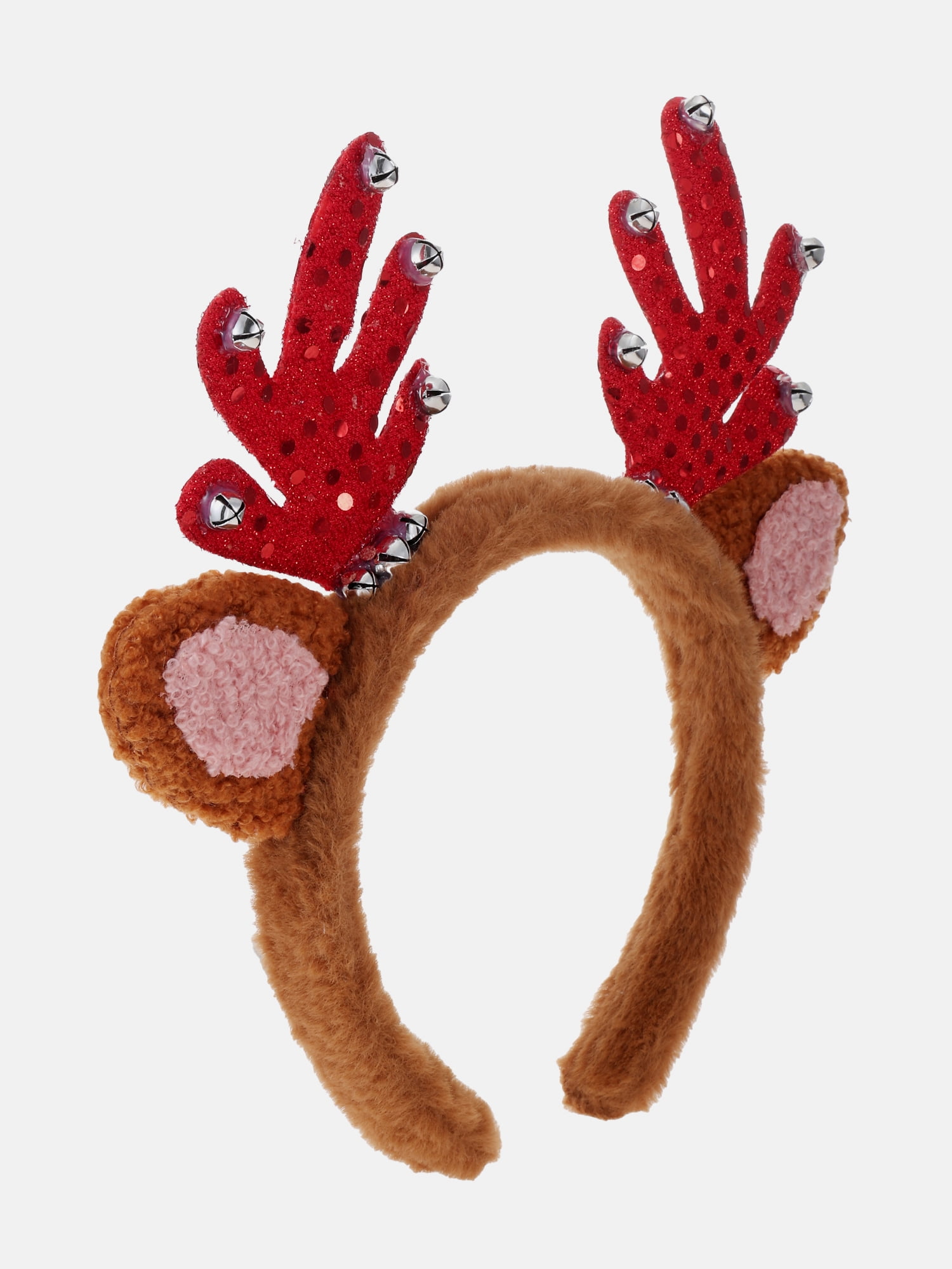 Women's Plush Reindeer Antler Headband from Way to Celebrate, Red/Brown, 1-Piece
