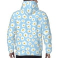 thumbnail image 7 of Rateoe Floral Daisy Pattern Mens Hoodie, Pullover Hooded Sweatshirt, Kangaroo Pocket Hoodie Ideal for Daily Wear, Travel and Home-X-Large, 7 of 7