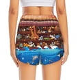 thumbnail image 2 of Lsque Animals On Noah's Ark2 Printed Women's Running Shorts with Liner Pockets,Elastic Quick Dry Workout Athletic Gym Yoga Shorts,Womens High Waist Shorts-Medium, 2 of 9