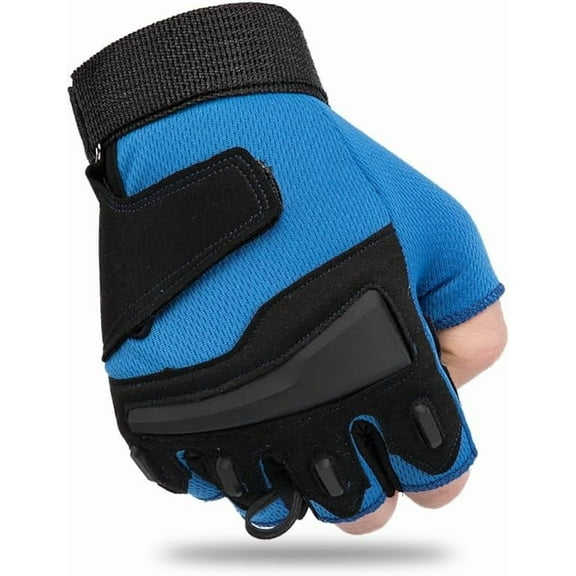 Jtbuh XLYSports Half-Finger Gloves Spring and Summer Outdoor Gloves Fitness Non-Slip Cycling Gloves Fingerless (Color : Blue, Size : L)