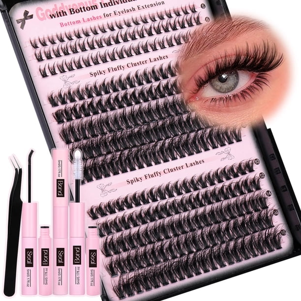 Kit de extensión de pestañas Goddvenus Wispy Lash Clusters C Curl
