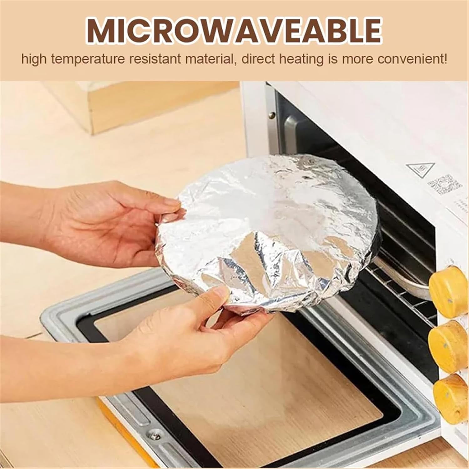 Kitchen Fresh-Keeping Insulation Film, Repeatable Aluminum Foil Film Insulation Cover, Aluminum Foil Food Covers for Kitchen 100PCS