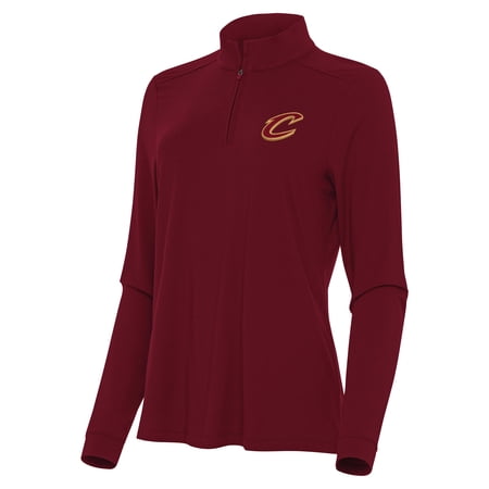 Women's Antigua Wine Cleveland Cavaliers Intent Quarter-Zip Top