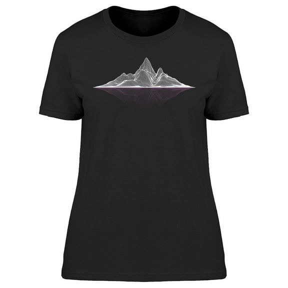 Wireframe Mesh Mountains Design T-Shirt Women -Image by Shutterstock, Female Medium
