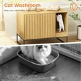 thumbnail image 4 of VEANERWOOD Cat Litter Box Enclosure Furniture, Wood Hidden Litter Box with Cat Scratch Pad, Beige, 4 of 8