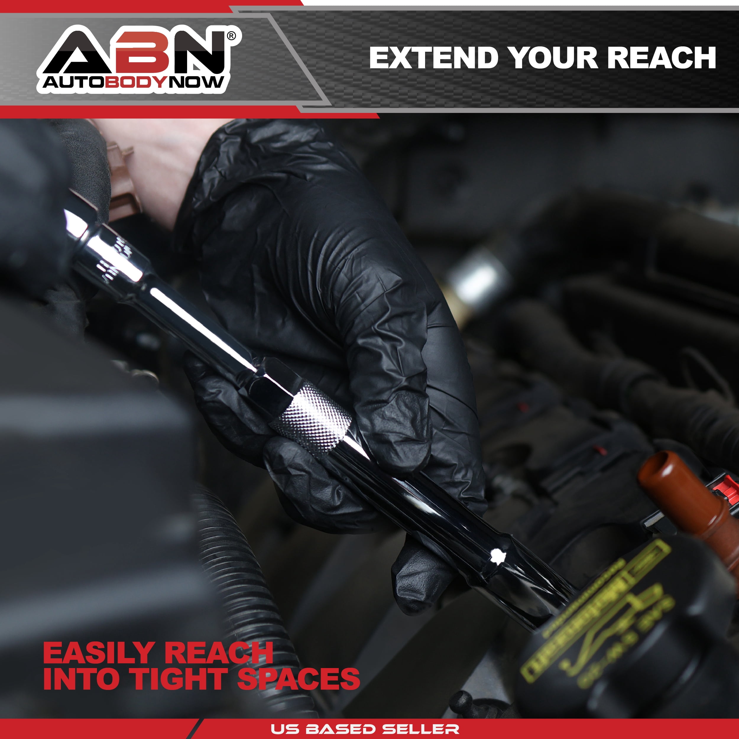 ABN Extra Deep Well Socket Set 5pc - 3/8in Dr Extended 6 and 12pt Magnetic Set