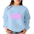 thumbnail image 2 of WREESH Couple Sweatshirts Matching Love - Lo Ve - Valentines Sweatshirts Crewneck Pullover Tops Anniversary Wedding Gifts for Him and Her Light Blue, 2 of 5