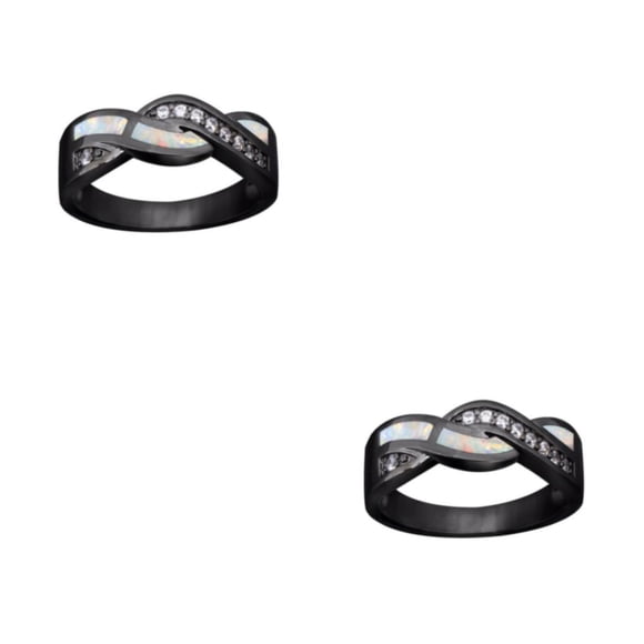 Qarigey Anillo de piedra Joyería de moda Dedos Colgante Retro Exquisito Accesorio de citas Mujeres de larga duración Blanco Azul Compromiso Blanco Tipo 2 2piezas