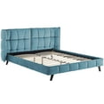 thumbnail image 3 of Modway Makenna Queen Modern Performance Velvet Platform Bed in Sea Blue, 3 of 8