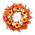 thumbnail image 1 of LILELIS Fall Hanging Autumn Maple Leaves Garland For Garden Party Thanksgiving Fireplace Wedding Wreath Ribbon Sunflower Wreath Small, 1 of 7