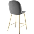 thumbnail image 3 of Gold Stainless Steel Leg Performance Velvet Counter Stool, Gray, 3 of 6
