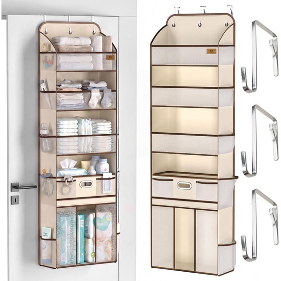 Baby Nursery Over The Door Organizer, 10 Pocket Hanging Storage
