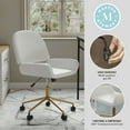 thumbnail image 4 of Martha Stewart Tyla Upholstered Office Chair in White/Polished Brass, 4 of 15
