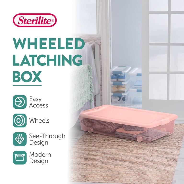 Sterilite 4-Pack 56 Qt. Wheeled Latching Box, Underbed Storage