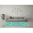 thumbnail image 3 of Ahgly Company Indoor Round Oriental Light Blue Traditional Area Rugs, 8' Round, 3 of 4