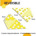 thumbnail image 3 of Summer Dog Bandanas 2 Large Pack,Yellow White Smile Face Reversible Adjustable Triangle Pet Scarves for Boy and Girl,Cute Stripe Bandana for Small Medium Large Dogs Cats(Large), 3 of 5