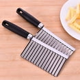 thumbnail image 5 of Potato Wavy Edged Cutting Tool Stainless Steel Kitchen Gadget, Vegetable Fruit Cutter With Wavy Blades For Uniform Fries Slicing, Multi-Purpose Kitchen Tool For Wavy Potatoes, 5 of 6