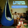thumbnail image 6 of Light up Pod Swing Seat, Sensory Swing Kids Pod Swing with Inflatable Pillow, Upgraded Hanging Hammock Chair with LED Lights, Cotton Pod Swing for Indoor & Outdoor, Blue, Loading Capacity 100 lbs, 6 of 10