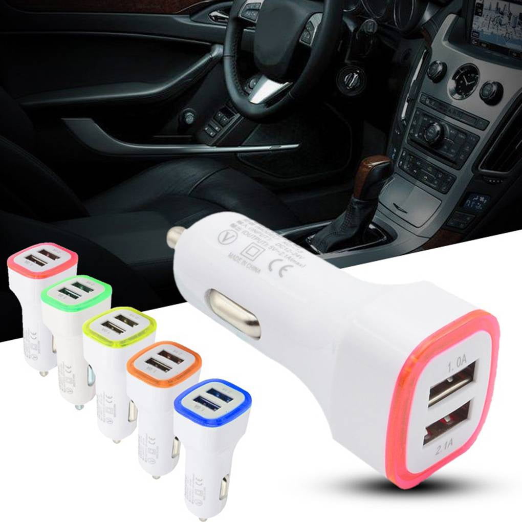 LED Dual USB Car Charger Cigarette Lighter Car Charger for GPS Mobile