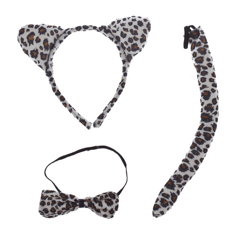 - Lux Accessories Halloween Leopard Ear, Bow Tail Accessories Costume Set (3PCS)
