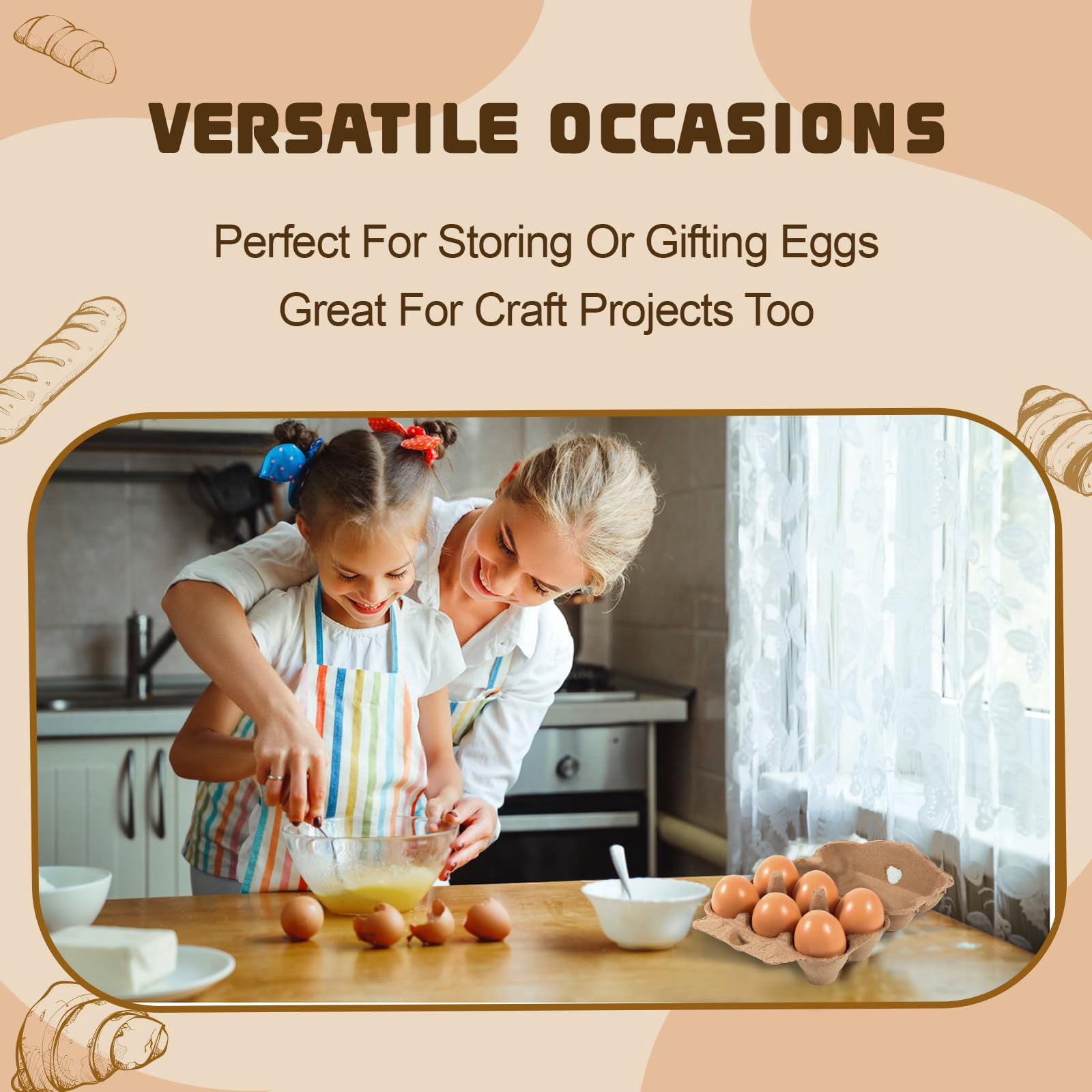 40 Pack Half Dozen Egg Cartons, Heavy-Duty Paper Pulp Egg Containers, Reble and Biodegradable, Perfect for Small Farms and Homesteaders