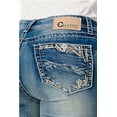 thumbnail image 3 of Charme by Grace in LA Women's Cactus Embroidered Raw Hem Stretch Capri Jeans (25, Blue), 3 of 3