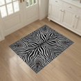 thumbnail image 3 of ODIKA Stripes Print Bold Inspired Motif Striped Centered Diagonal Zebra Flowing for Home Office, Hallway, Laundry Room, Non-Slip Chair-Friendly, 3 of 7
