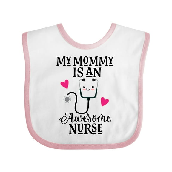 Inktastic My Mommy is an Awesome Nurse Girls Baby Bib